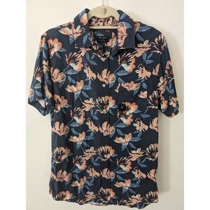 NEW Tilly's Ocean Current Navy Short Sleeve Button Up (S)